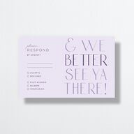Real Talk All-in-One Wedding Invitations Sheer Lilac Signature Light Both Recipient and Return Addresses No