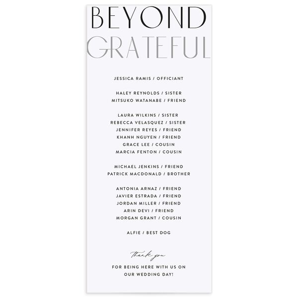 Real Talk Wedding Programs Cotton Signature
