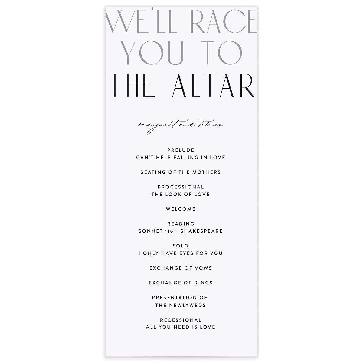 Real Talk Wedding Programs Cotton Signature
