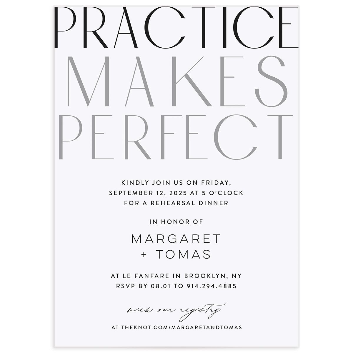 Real Talk Rehearsal Dinner Invitations