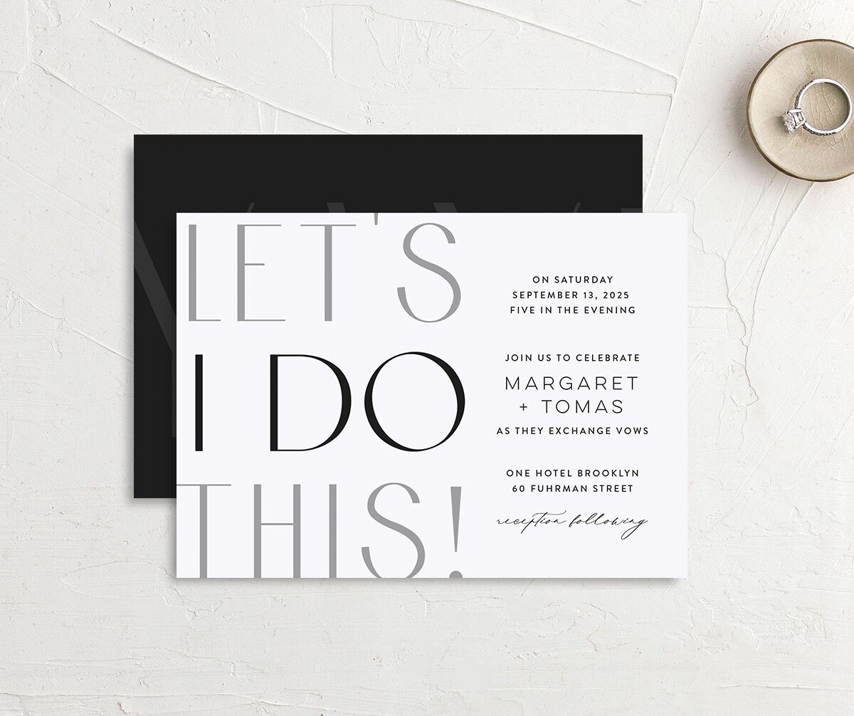 Real Talk Wedding Invitations front-and-back