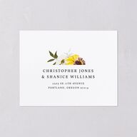 Pressed Flowers All-in-One Wedding Invitations Sunflower Signature Light Both Recipient and Return Addresses No
