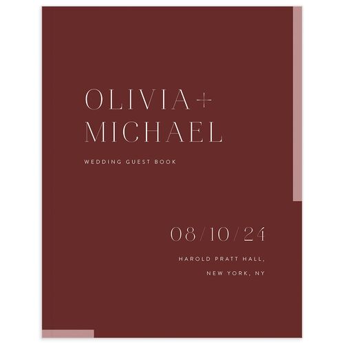 Bar Accent Wedding Guest Book Merlot