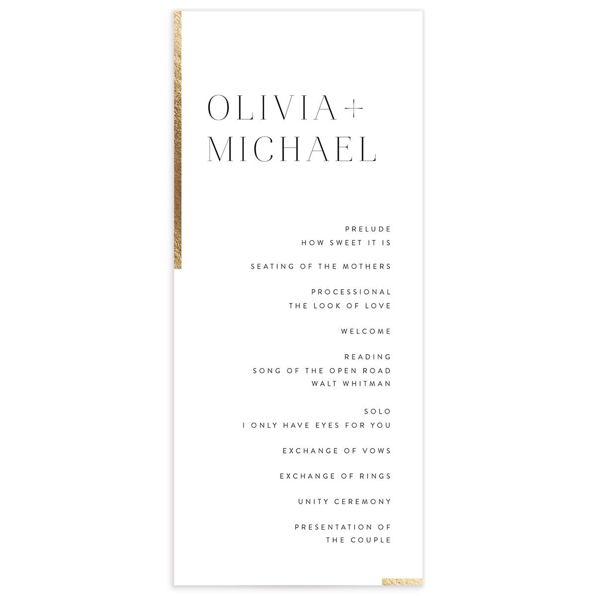 Bar Accent Wedding Programs