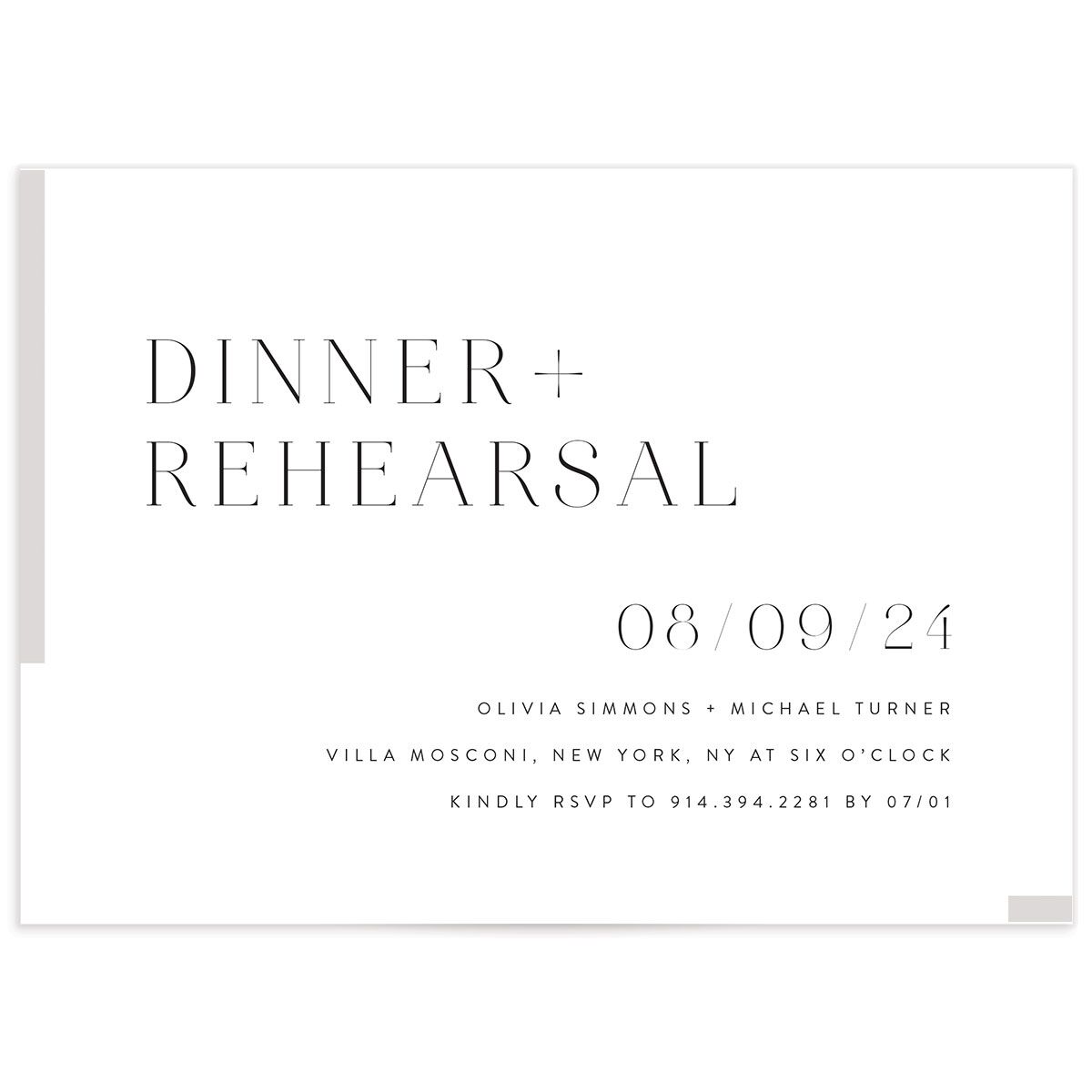Bar Accent Rehearsal Dinner Invitations
