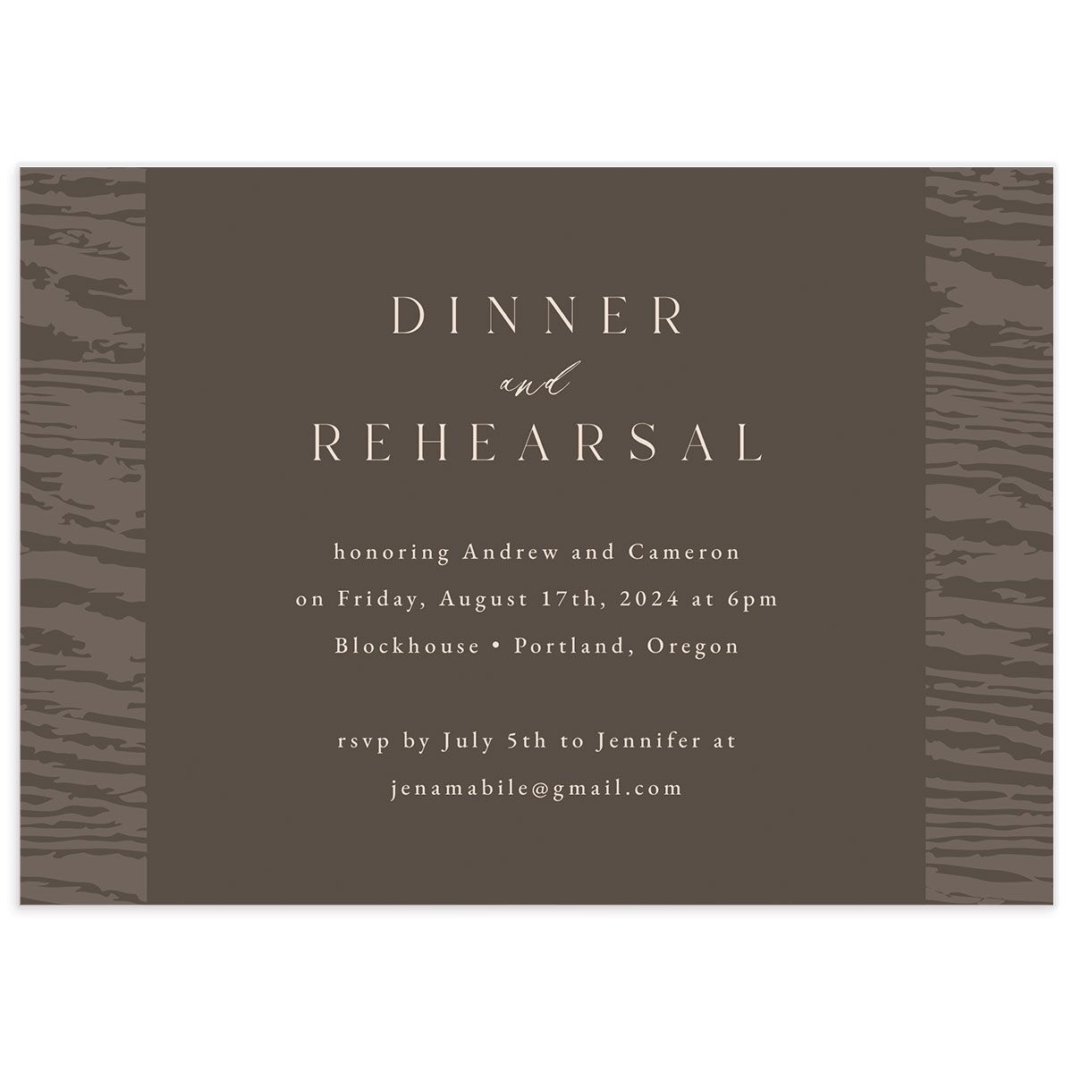 Gilded Rustic Rehearsal Dinner Invitations