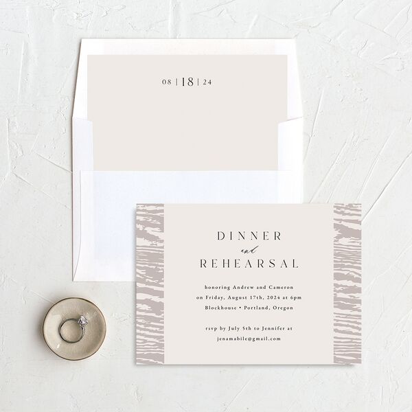 Gilded Rustic Rehearsal Dinner Invitations Champagne Signature