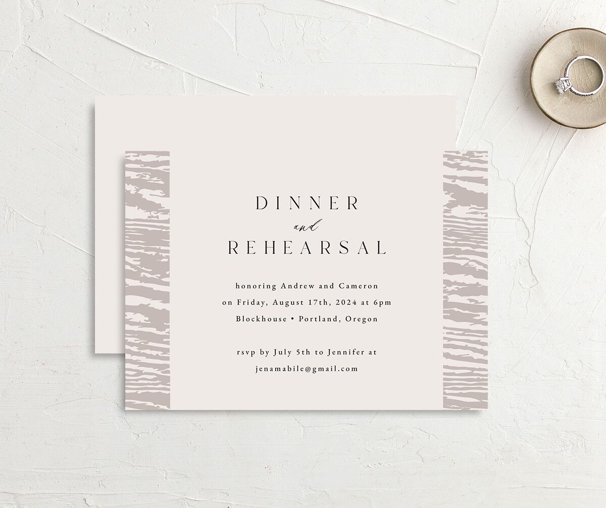 Gilded Rustic Rehearsal Dinner Invitations Champagne Signature