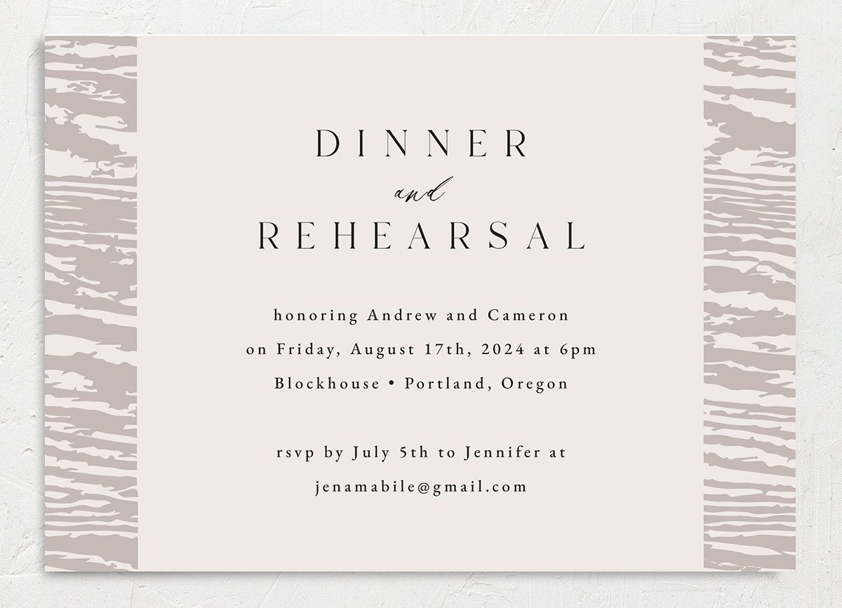 Gilded Rustic Rehearsal Dinner Invitations Champagne Signature