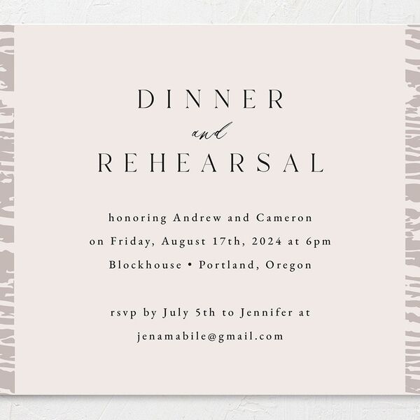 Gilded Rustic Rehearsal Dinner Invitations Champagne Signature