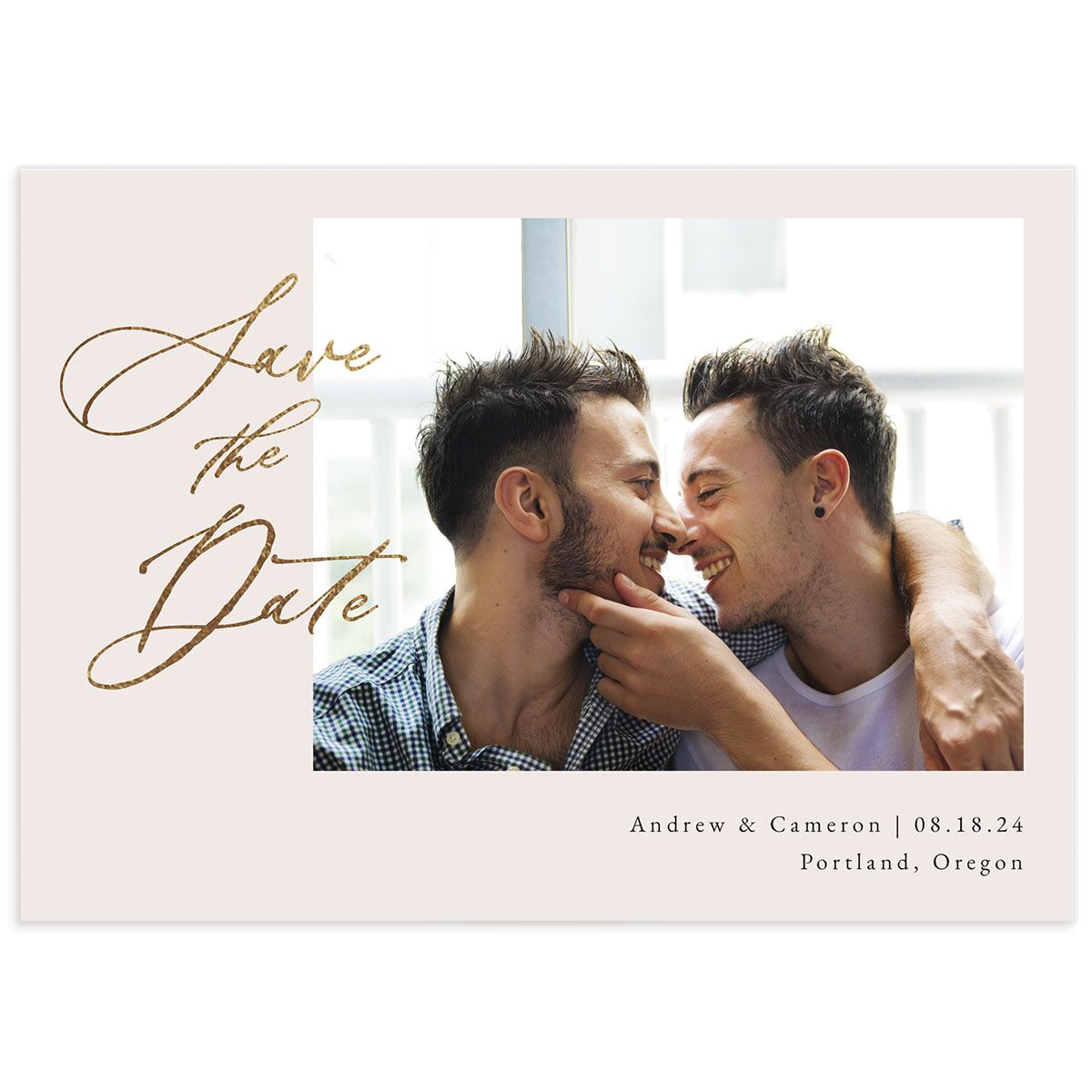 Gilded Rustic Save The Date Cards