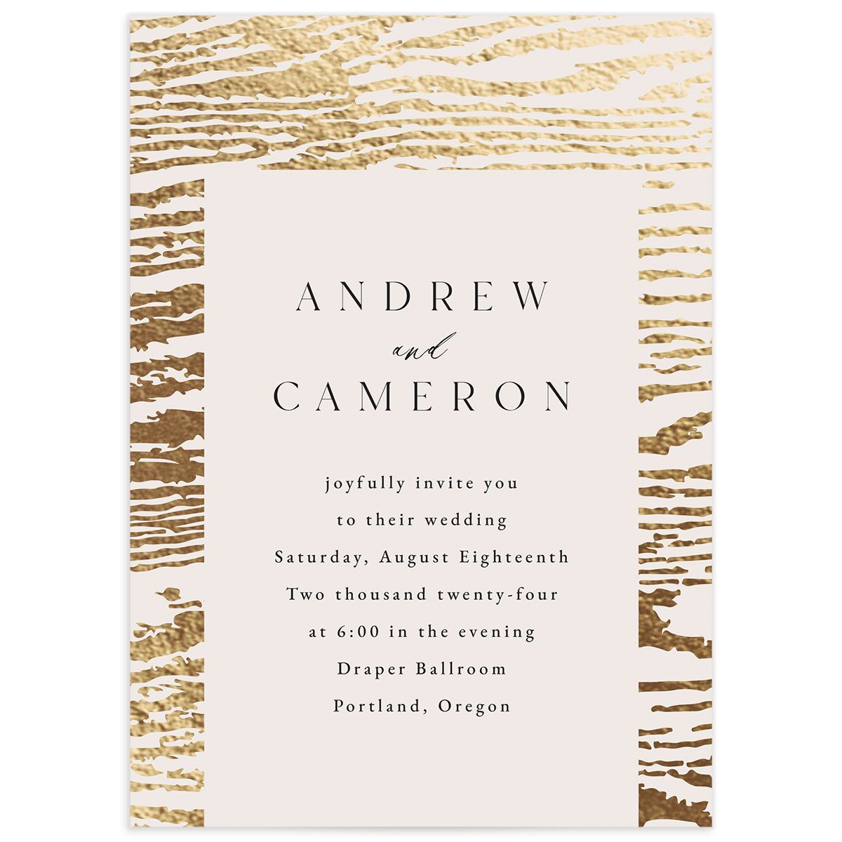 Gilded Rustic Wedding Invitations