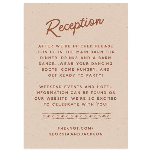 Western I Do BBQ Wedding Enclosure Cards Saddle Signature Standard