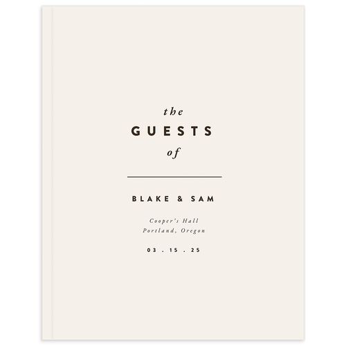 Geometric Patterns Wedding Guest Book Off-White