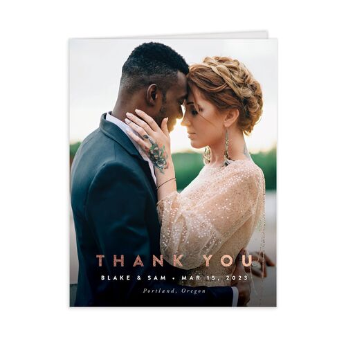 Geometric Patterns Thank You Cards Rose Gold Off-White