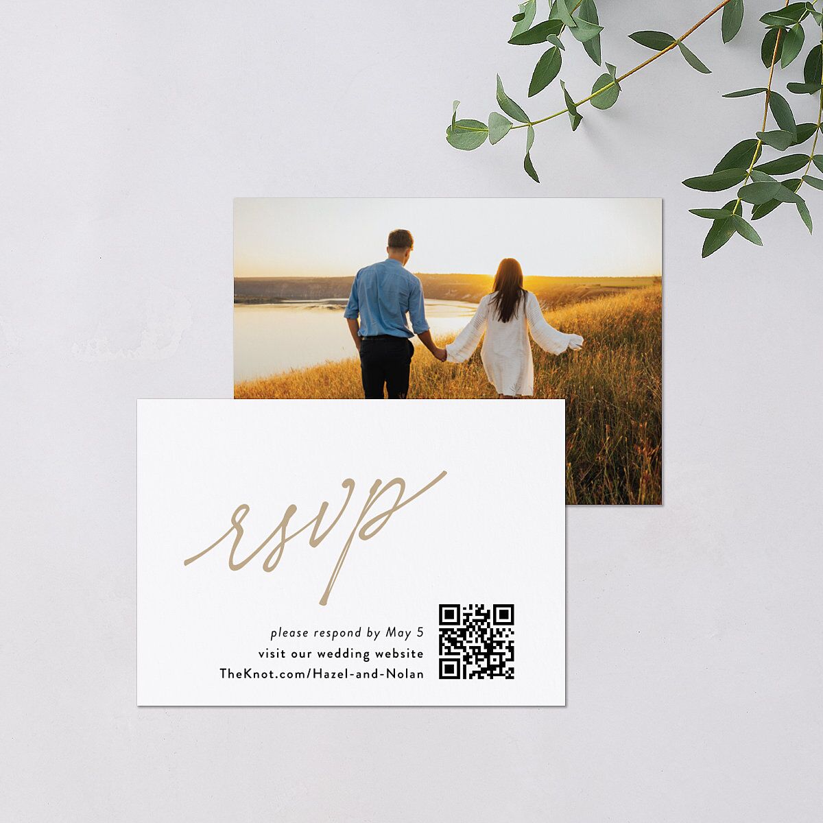 Forever Arch QR Code RSVP Cards Pure White Signature Standard