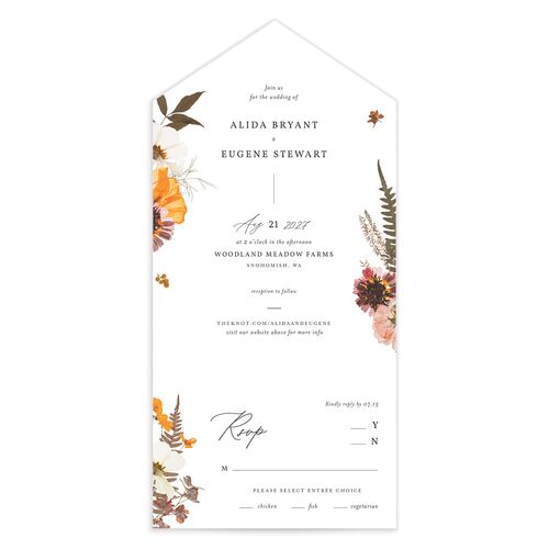 Pressed Flowers All-in-One Wedding Invitations - 