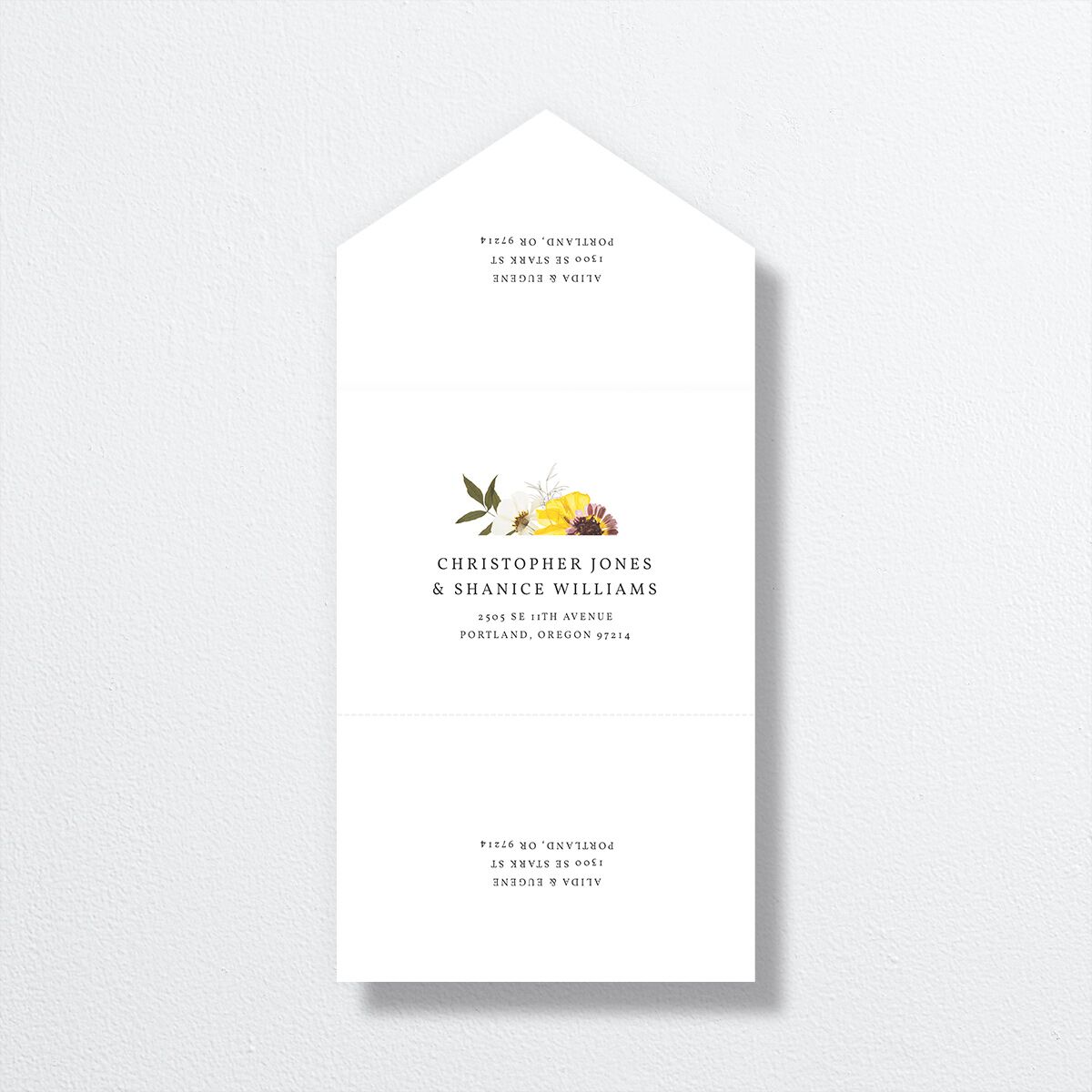 Pressed Flowers All-in-One Wedding Invitations back in Yellow