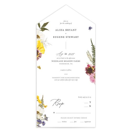 Pressed Flowers All-in-One Wedding Invitations