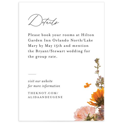 Pressed Flowers Wedding Enclosure Cards - 