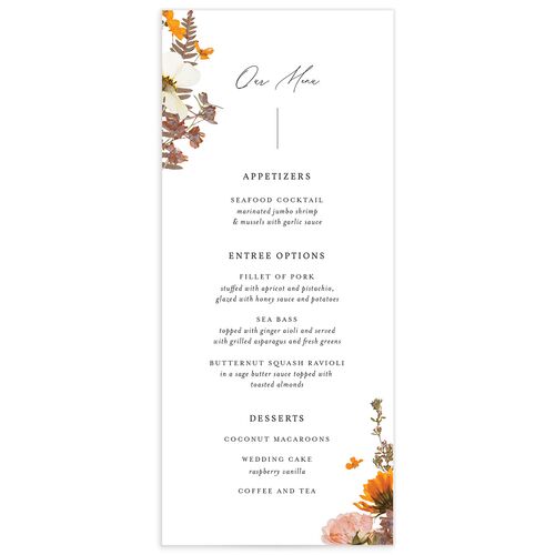 Pressed Flowers Menus - 