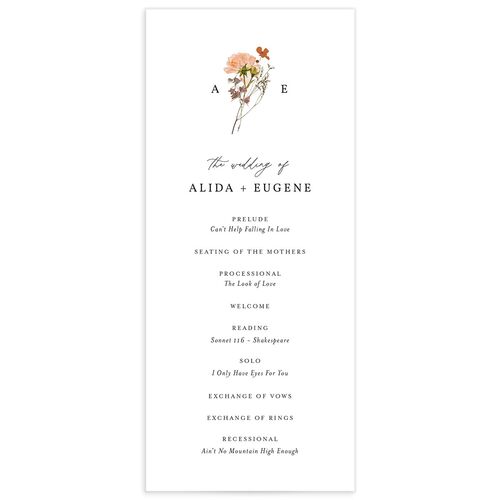 Pressed Flowers Wedding Programs - 