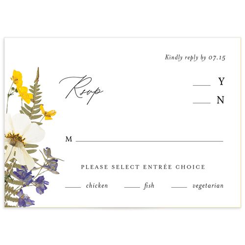 Pressed Flowers Wedding Response Cards