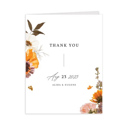 Pressed Flowers Thank You Cards - 