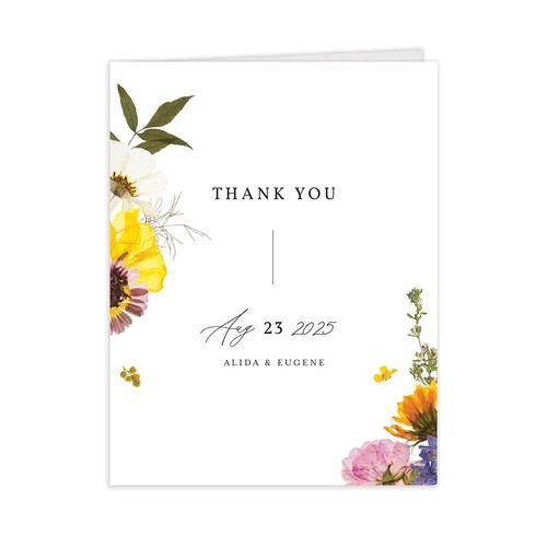 Pressed Flowers Thank You Cards