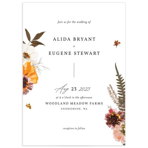 Pressed Flowers Wedding Invitations - 