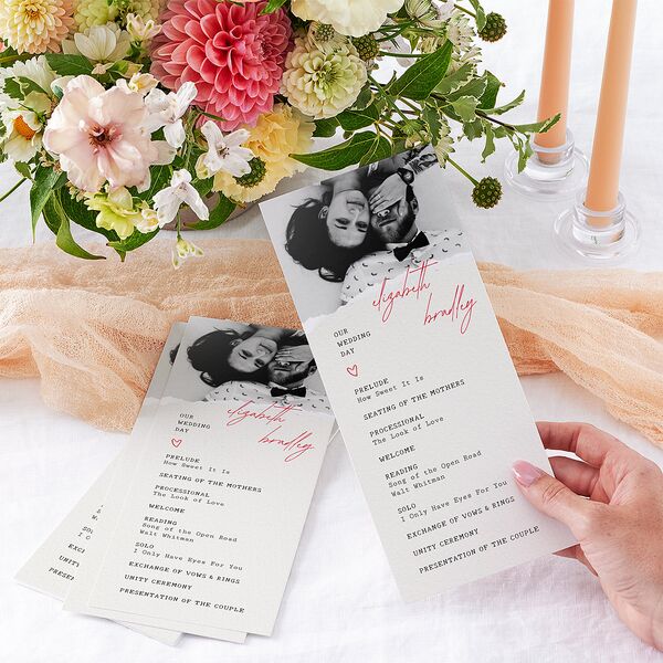 DIY Crafty Photo Wedding Programs Ruby Signature