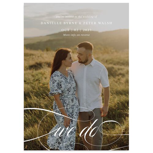 Photo Vow Wedding Invitations Pure White Signature Blank No Standard
