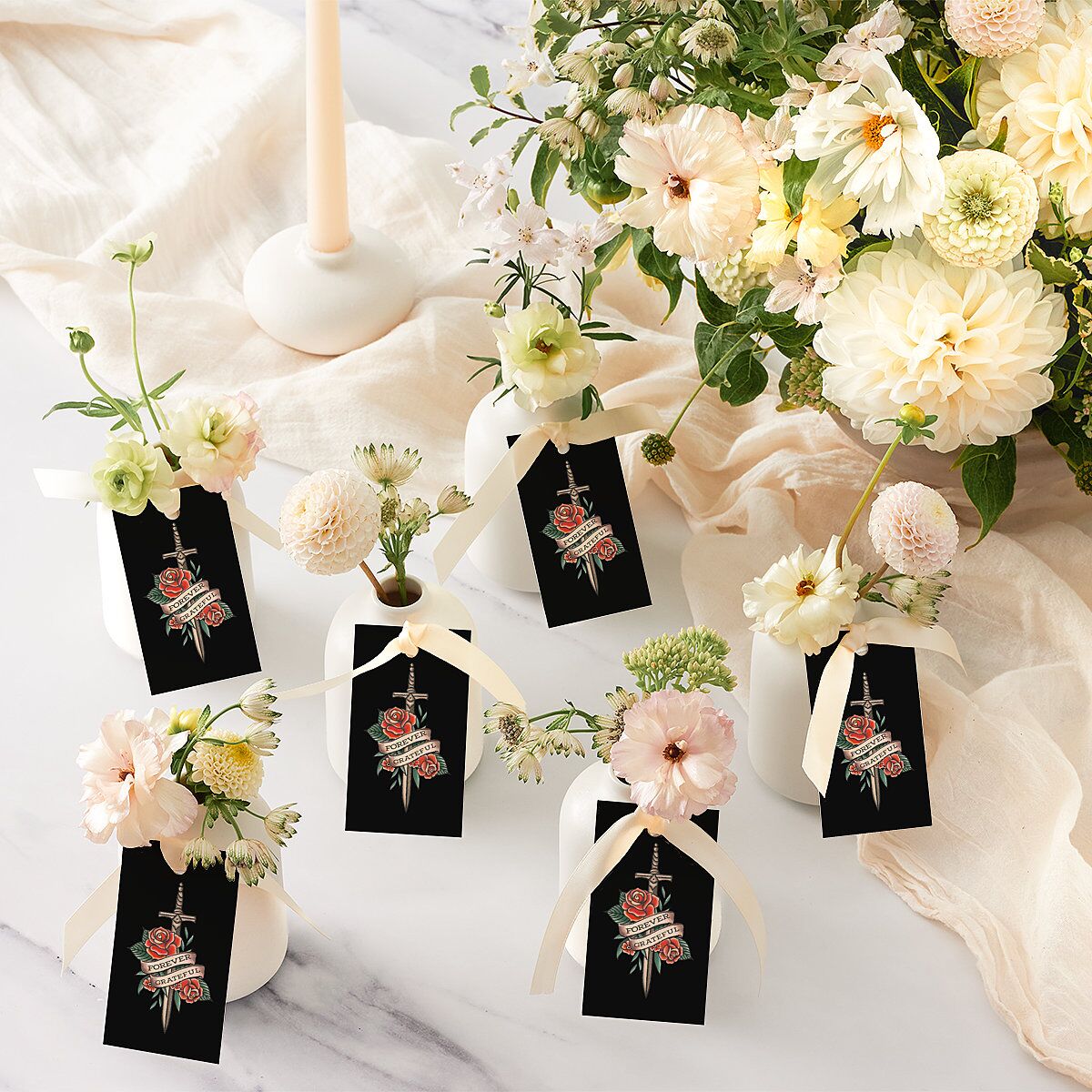 Til Death Tattoos Favor Gift Tags Midnight Signature