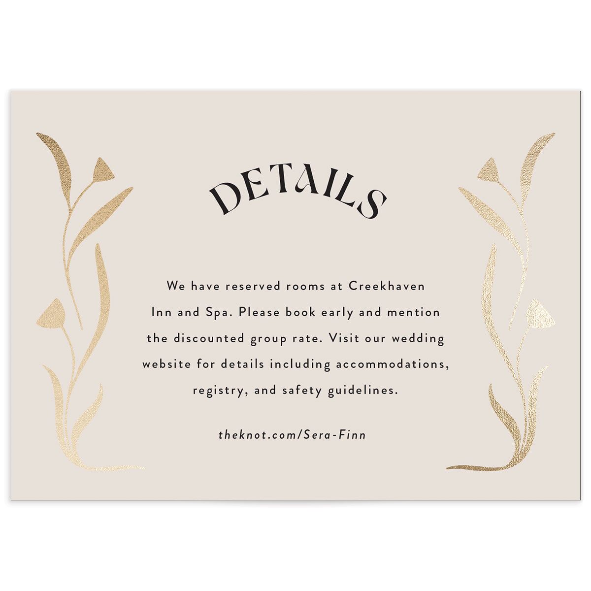 Nouveau Vines Wedding Enclosure Cards