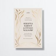 Nouveau Vines Wedding Invitations Gold Sand Signature No
