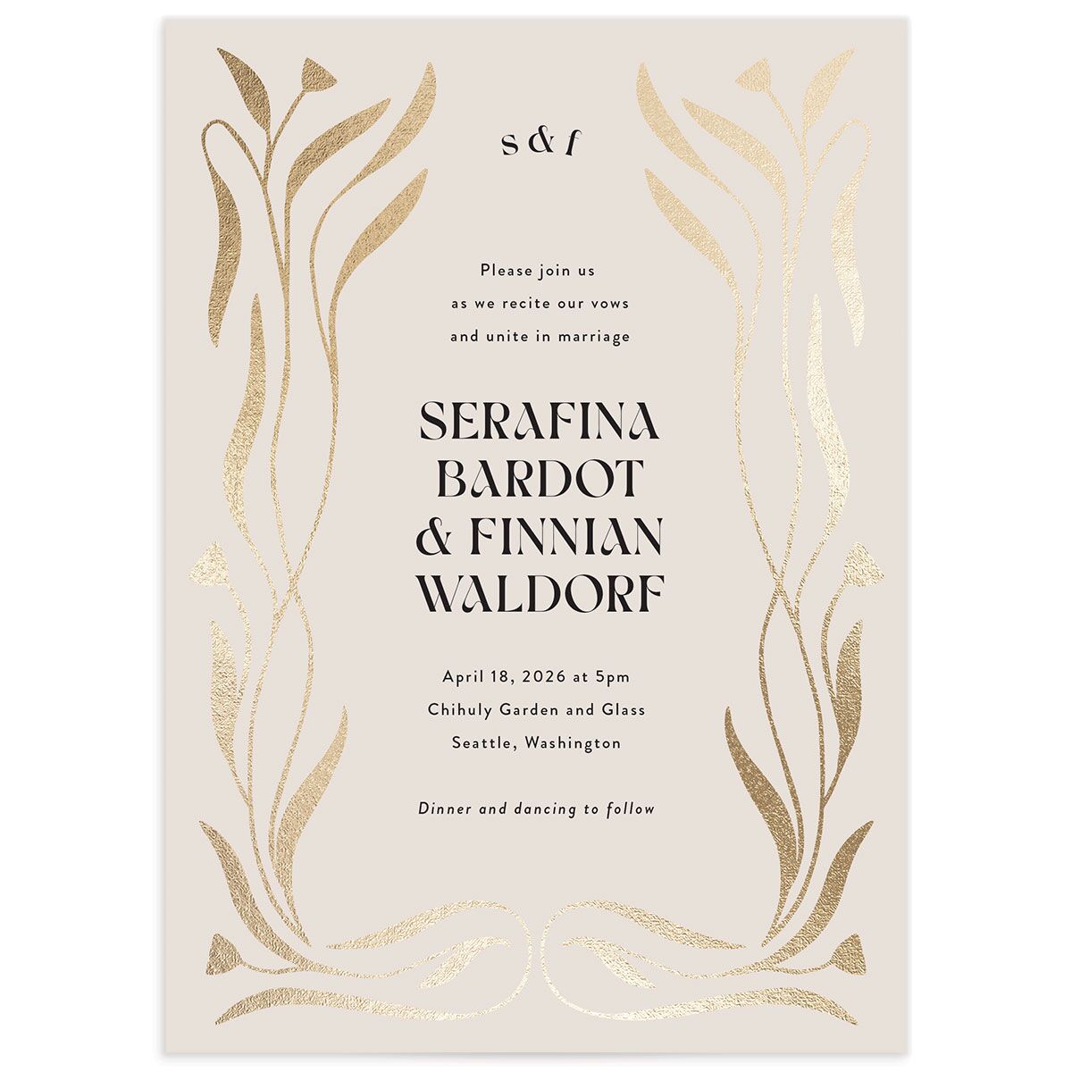 Nouveau Vines Wedding Invitations