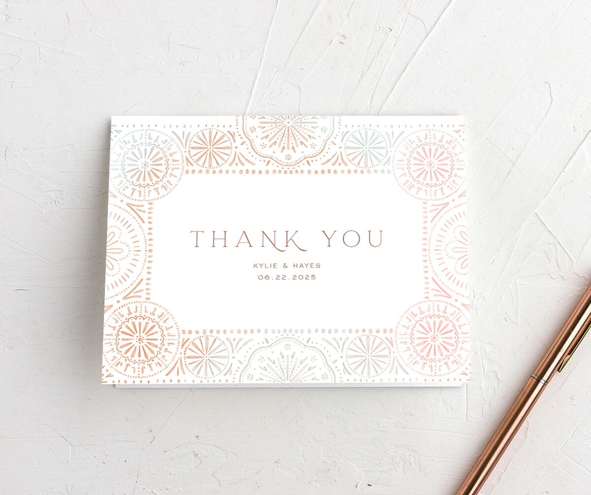 Boho Lace Thank You Cards Camel