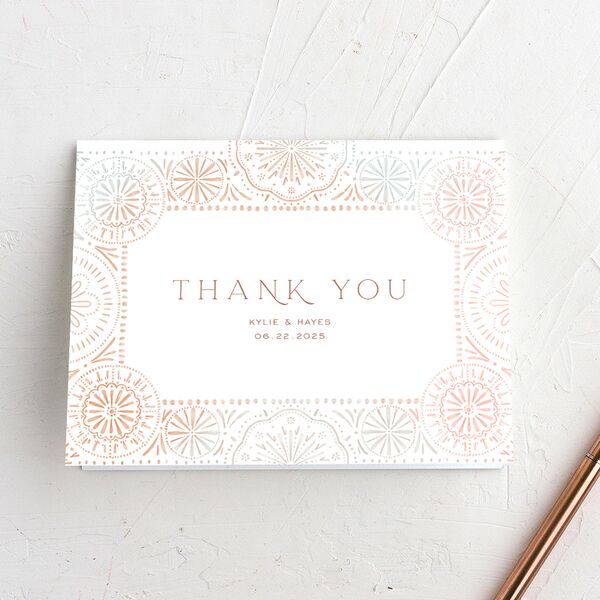 Boho Lace Thank You Cards Camel
