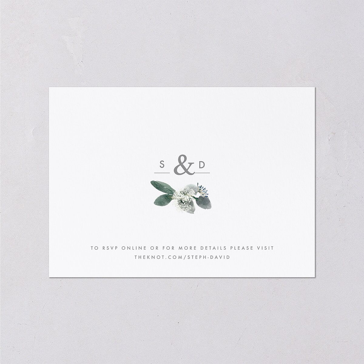 Elegant Greenery Wedding Response Cards Pure White Signature Standard