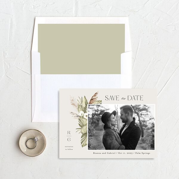 Bohemian Altar Save The Date Cards Pure White Signature smooth No