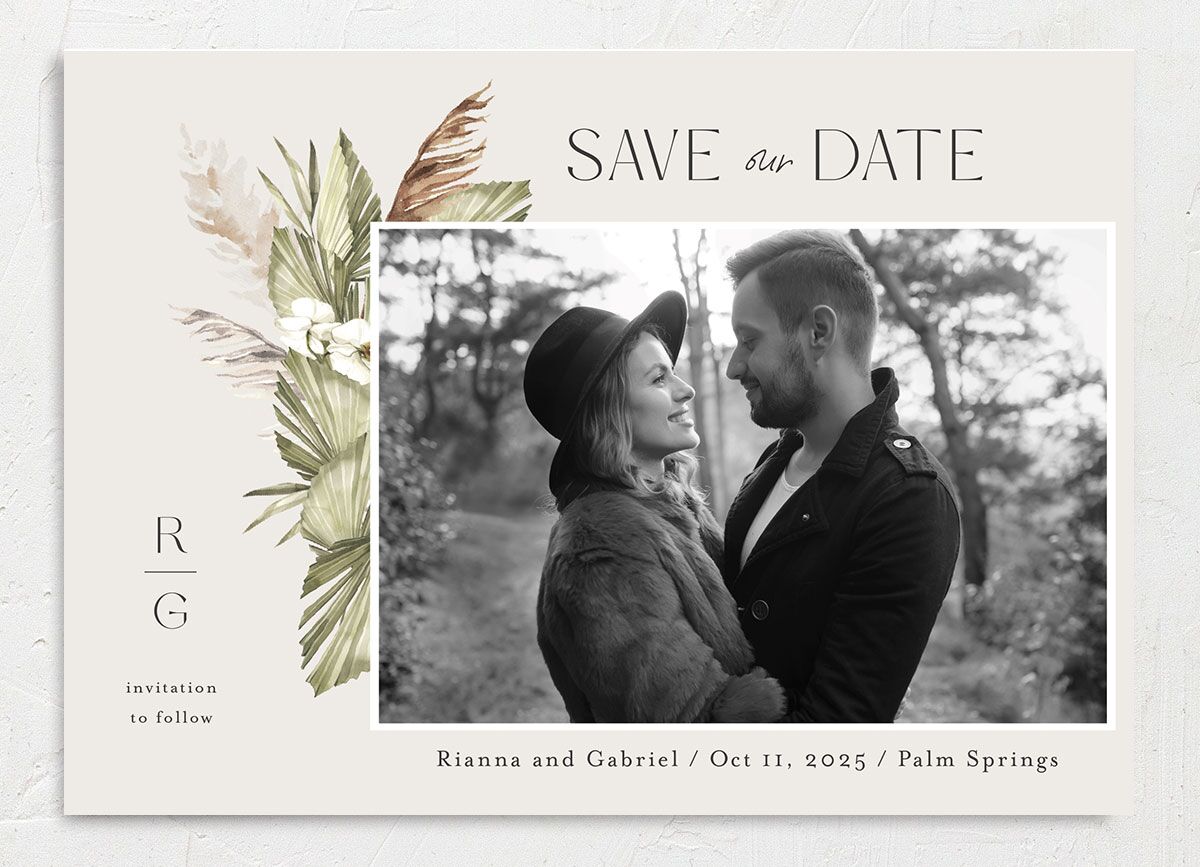 Bohemian Altar Save The Date Cards Pure White Signature smooth No
