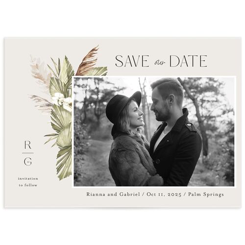 Bohemian Altar Save The Date Cards Pure White Signature smooth No