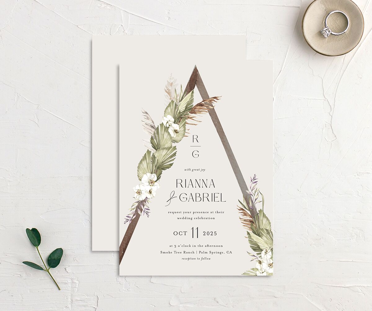 Bohemian Altar Wedding Invitations Pure White Signature No