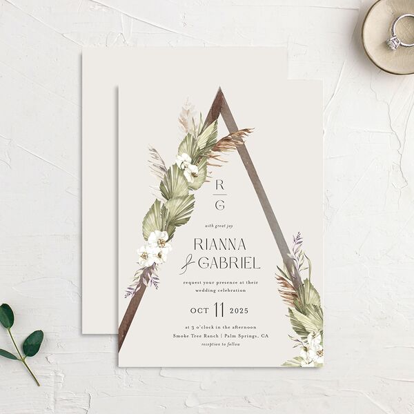 Bohemian Altar Wedding Invitations Pure White Signature No