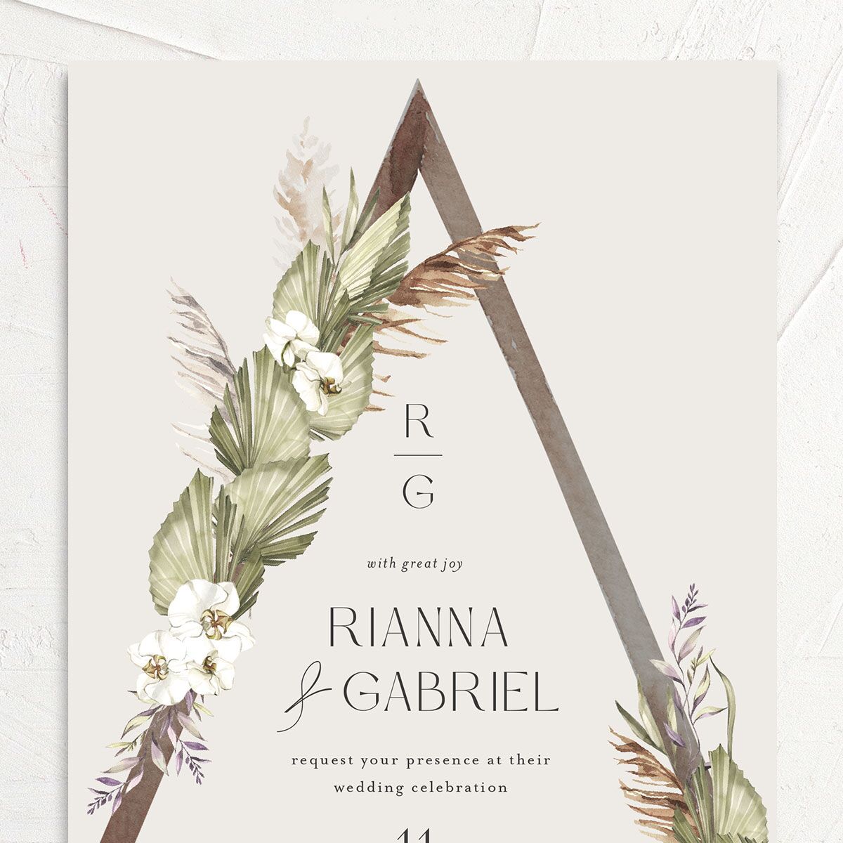 Bohemian Altar Wedding Invitations Pure White Signature No