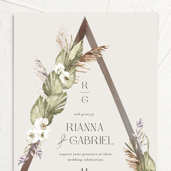 Bohemian Altar Wedding Invitations Pure White Signature No