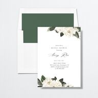 Floral Accent Bridal Shower Invitations Off-White Signature Standard