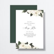 Floral Accent Bridal Shower Invitations Off-White Signature Standard