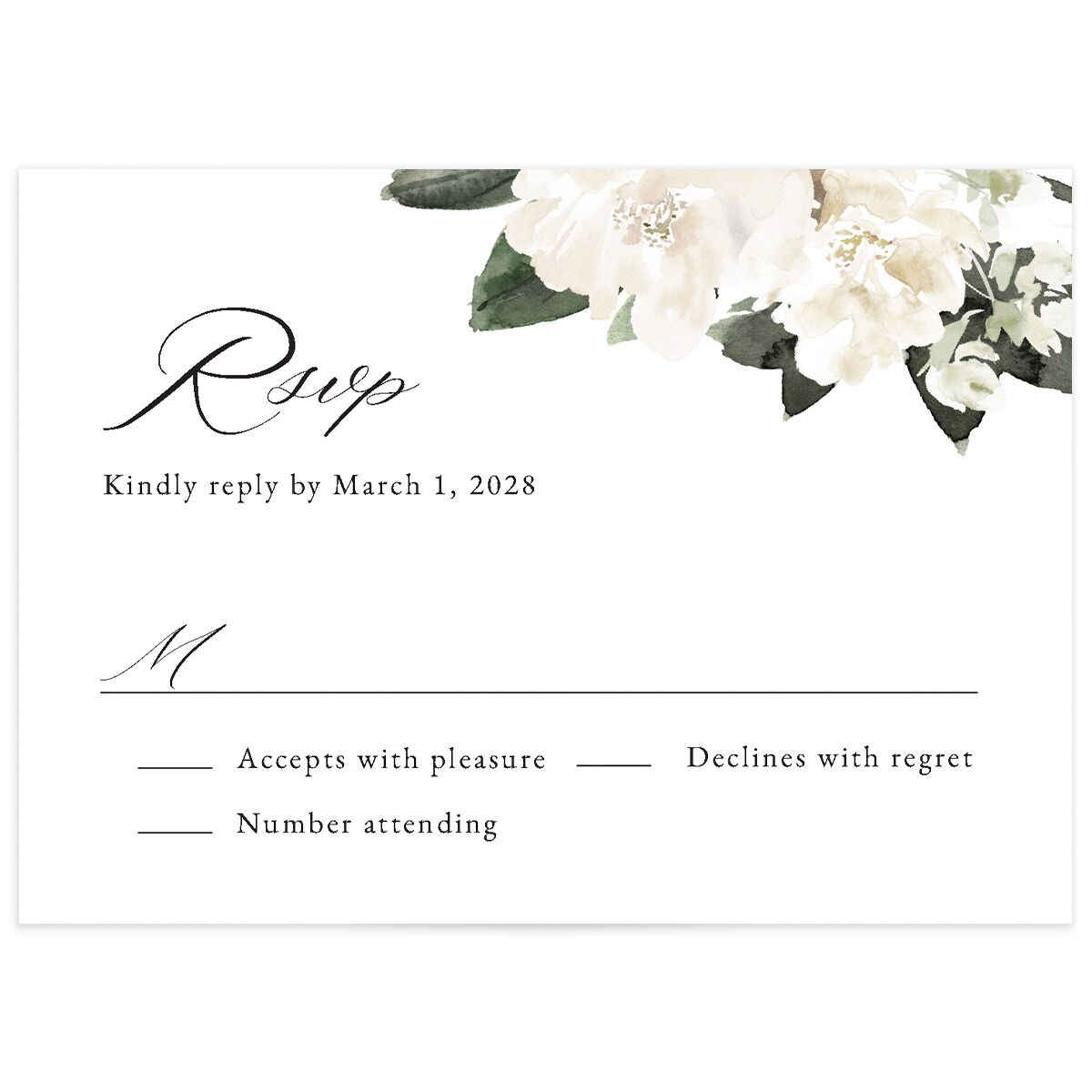 Floral Accent Wedding Response Cards