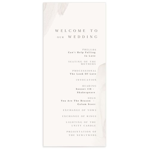 Minimal Ethereal Wedding Programs Sand Signature